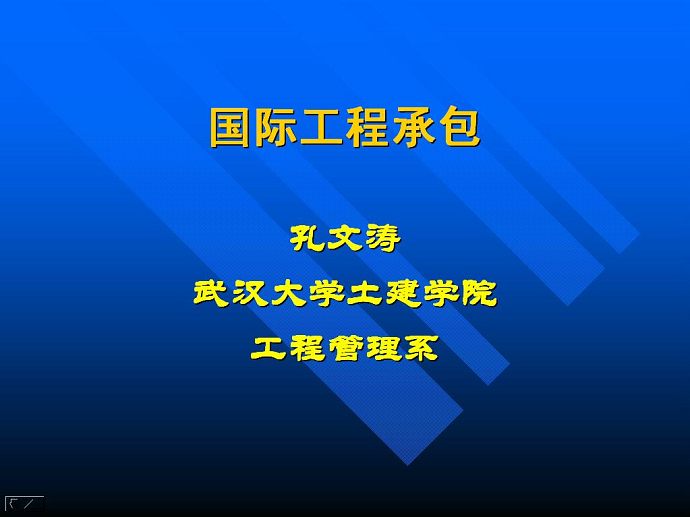 国际工程承包与管理视频教程 38讲 武汉大学